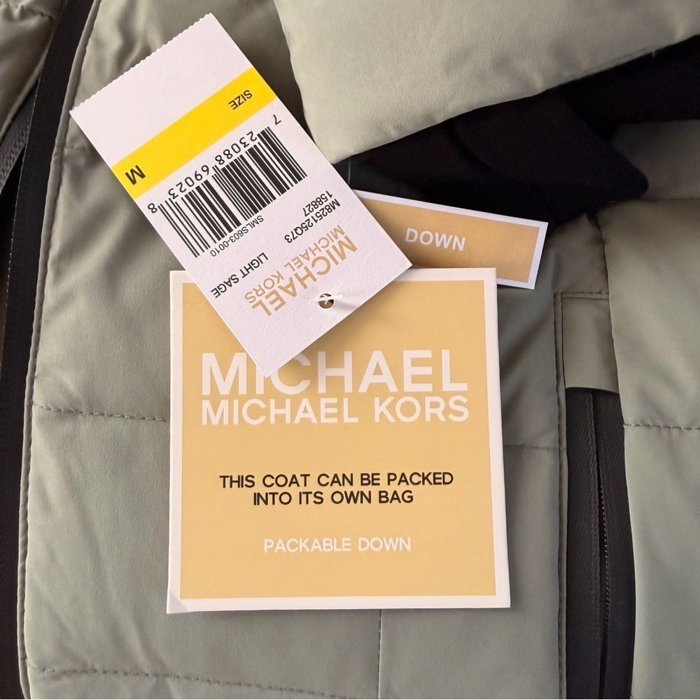 Michael Kors Olive Hooded Puffer Jacket - Picture 11 of 16
